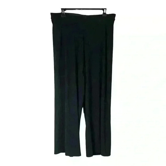 Zac & Rachel Black, wide flowy ribbed leg pants size Large - Picture 1 of 10